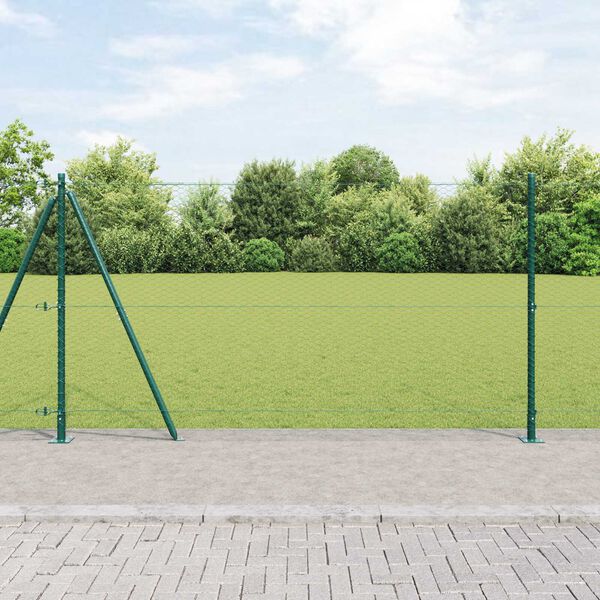 vidaXL Hegnspæl Grøn 50 x 1,2 m (25 mm net) Stål og PVC