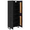 vidaXL Highboard Sort eg 69,5 x 34 x 180 cm Konstrueret tr&aelig;