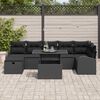 vidaXL Havesofa S&aelig;t med pude med opbevaring 8 pcs Sort Poly rattan