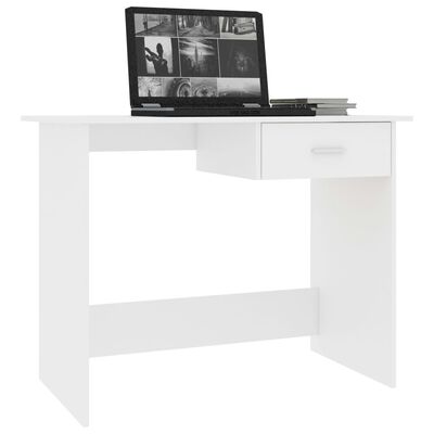 vidaXL skrivebord 100x50x76 cm konstrueret træ hvid