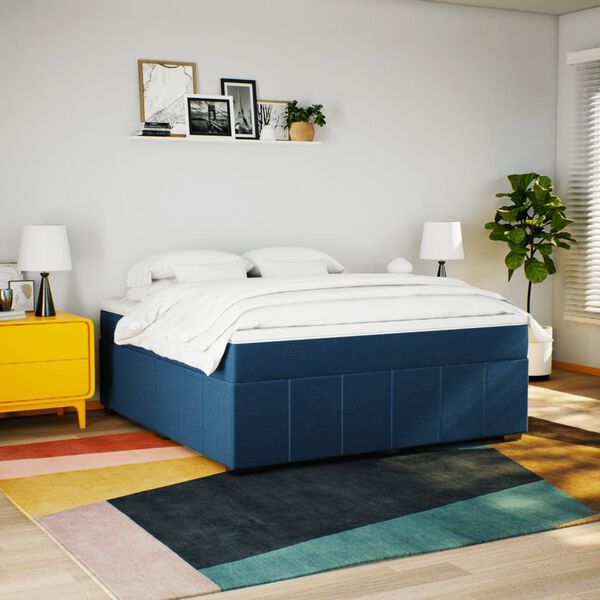 vidaXL kontinentalseng med madras 180x200 cm stof bl&aring;