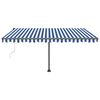 vidaXL fritst&aring;ende markise 400x350 cm automatisk betjening bl&aring;/hvid