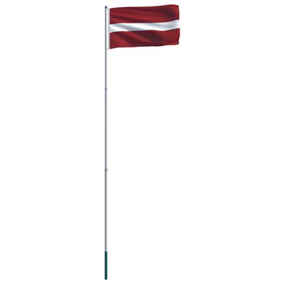 vidaXL Letlands flag og flagstang 6 m aluminium
