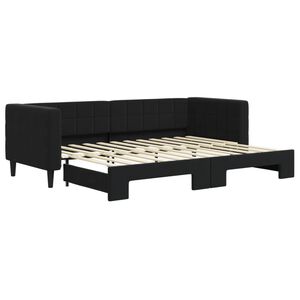 vidaXL daybed med udtr&aelig;k 80x200 cm velour sort