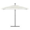vidaXL haveparasol med stålstang 290x290x238 cm hvid