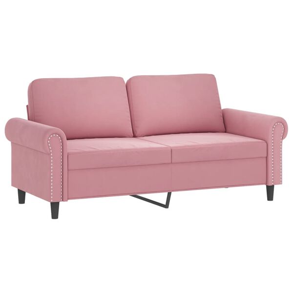 vidaXL 2-personers sofa med pyntepuder 140 cm velour pink