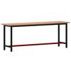 vidaXL arbejdsb&aelig;nk 220x55x81,5 cm massivt b&oslash;getr&aelig; og metal