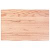 vidaXL bordplade 60x40x2 cm naturlig kant behandlet egetr&aelig; lysebrun