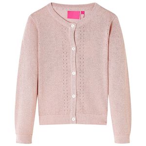 vidaXL Strikket cardigan til b&oslash;rn str. 92 strik lyser&oslash;d