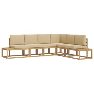 vidaXL Udend&oslash;rs sofagruppe 4 Stk Hvid og Beige Polyester