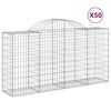 vidaXL buede gabionkurve 50 stk. 200x50x100/120 cm galvaniseret jern