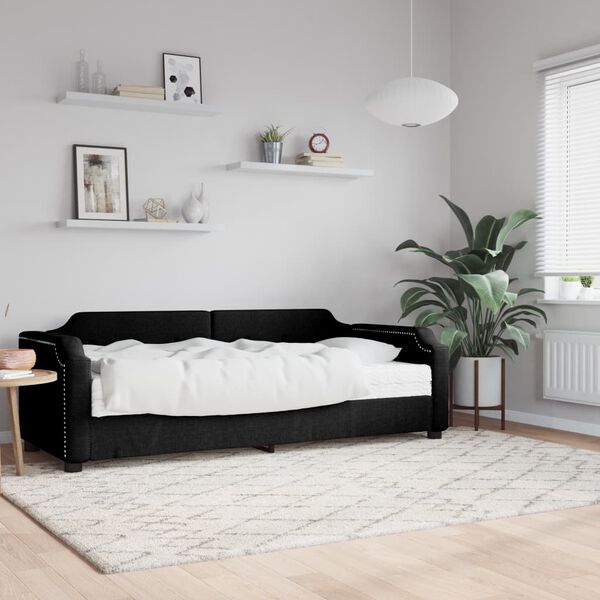 vidaXL daybed med madras 100x200 cm stof sort