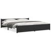 vidaXL sengestel 180x200 cm Super King massivt fyrretr&aelig; sort