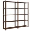 vidaXL opbevaringsreol 5 hylder 170x38x170 cm massivt fyrretr&aelig; brun