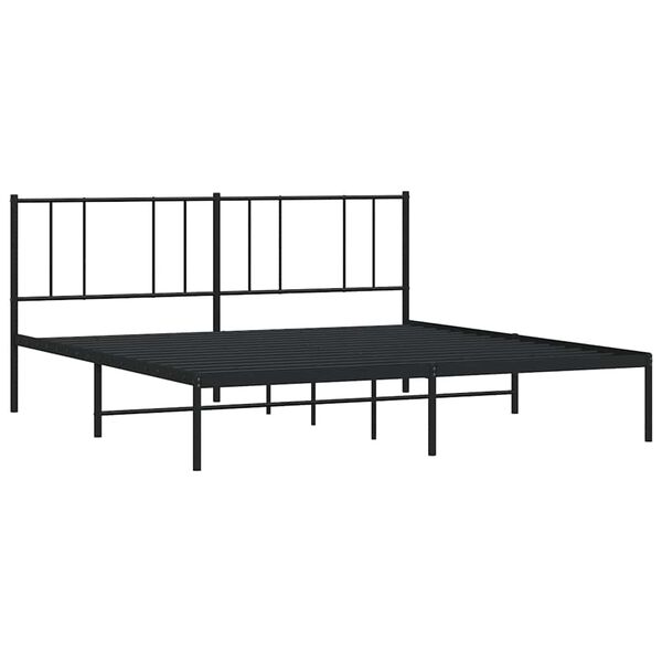 vidaXL sengeramme med sengegavl 183x213 cm metal sort