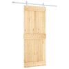 vidaXL Skyded&oslash;r Natur og hvid 85 x 210 cm Massivt Fyrretr&aelig;