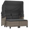 vidaXL 2-personers havesofa med baldakin og skamler polyrattan gr&aring;