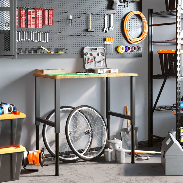 vidaXL arbejdsb&aelig;nk 100x60x(71,5-98) cm massivt egetr&aelig; rektangul&aelig;r