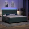 vidaXL LED Box Spring Bed med madras M&oslash;rkegr&oslash;n 200 x 200 cm Stof