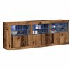 vidaXL LED Sideboard Gammelt tr&aelig; 181 x 37 x 67 cm Konstrueret tr&aelig;