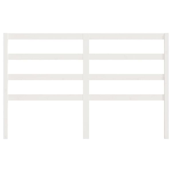 vidaXL sengegærde 146x4x100 cm massivt fyrretræ hvid