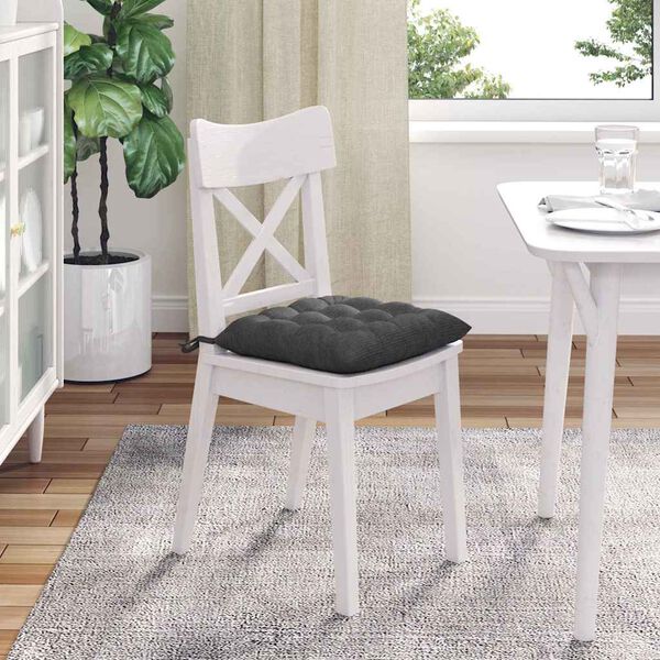 vidaXL S&aelig;depuder 4 pcs M&oslash;rkegr&aring; 40 x 40 x 6 cm Velourstof