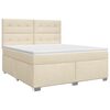 vidaXL Boxmadras med topmadras Cremefarvet 140 x 200 cm Stof