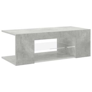 vidaXL tv-bord med LED-lys 90x39x30 cm betongr&aring;