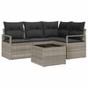 vidaXL Sofa S&aelig;t 5 pcs Lysegr&aring; polyrattan
