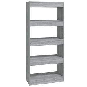 vidaXL bogreol/rumdeler 60x30x135 cm konstrueret tr&aelig; gr&aring; sonoma-eg