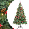 vidaXL Kunstigt juletr&aelig; med LED -strimmellys Gr&oslash;n 240 cm PVC og metal
