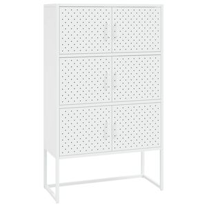 vidaXL h&oslash;jskab 80x35x135 cm st&aring;l hvid