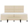 vidaXL Box spring seng med madras Creme 200 x 200 cm Stof
