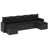 vidaXL sofas&aelig;t til haven 7 dele med hynder polyrattan sort