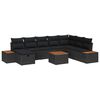 vidaXL Havesofa S&aelig;t 9 stk. Sort polyrattan