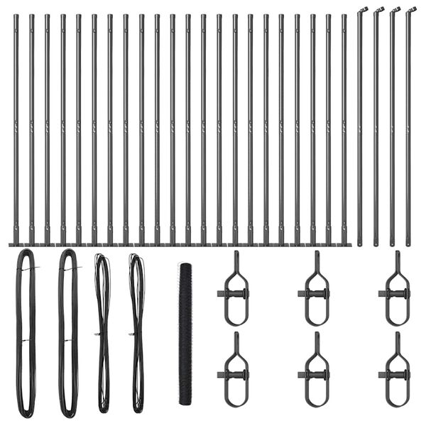 vidaXL Hegnsp&aelig;l Gr&aring; 50 x 1,6 m (50 mm net) St&aring;l og PVC