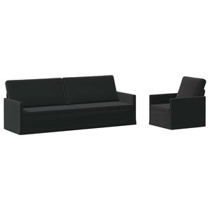 vidaXL Sofa S&aelig;t 2 pcs Sort Velour (V)