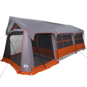 vidaXL Familietelt med tag Gr&aring; og orange 620 x 322 x 240 cm Polyester