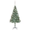 vidaXL juletr&aelig; med lys + julekugler og grankogler 180 cm