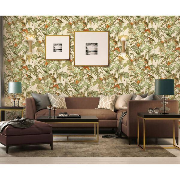 DUTCH WALLCOVERINGS tapet Bird-of-Paradise grøn