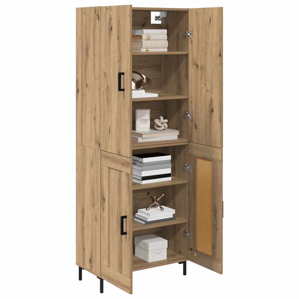 vidaXL Highboard Artisan Egetr&aelig; 69,5 x 34 x 180 cm Konstrueret tr&aelig;