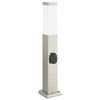 vidaXL pullertlampe med stikkontakt 50 cm rustfrit st&aring;l IP44