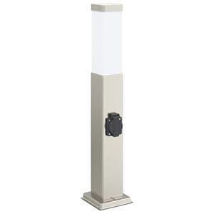 vidaXL pullertlampe med stikkontakt 50 cm rustfrit st&aring;l IP44