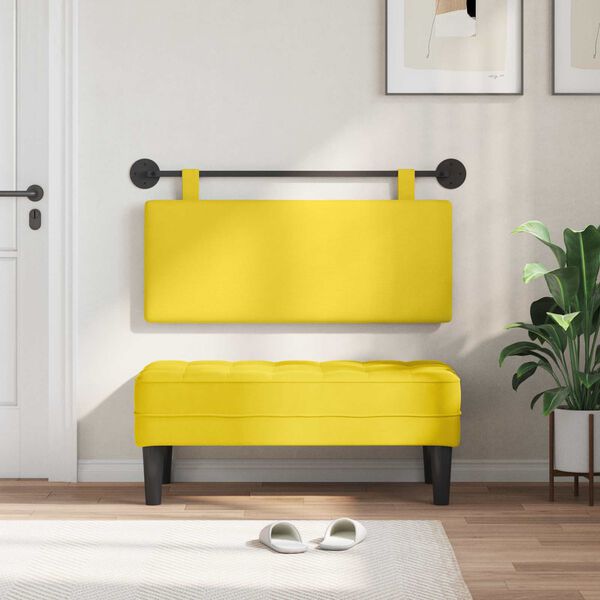 vidaXL H&aelig;ngende Hovedgavl V&aelig;gmonteret Ensfarvet Velourstof