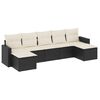vidaXL sofas&aelig;t til haven 7 dele med hynder polyrattan sort