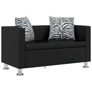 vidaXL sofa 2-pers. kunstlæder sort
