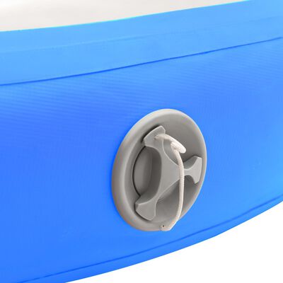vidaXL oppustelig gymnastikmåtte med pumpe 100x100x20 cm PVC blå
