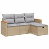 vidaXL sofas&aelig;t til haven 4 dele med hynder polyrattan beige