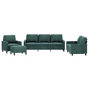 vidaXL sofas&aelig;t 4 dele med hynder velour m&oslash;rkegr&oslash;n