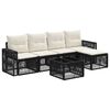 vidaXL Havesofa S&aelig;t 6 stk. Sort og Cremehvid polyrattan